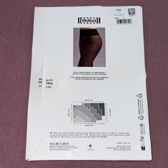 Wolford x REVOLVE Individual 10 Back Seam Tights in Soft Cherry Small New Womens - Picture 7 of 11